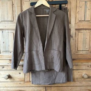 Majestic‎ Filatures 1 / XS Tan Linen Skirt and Jacket Set